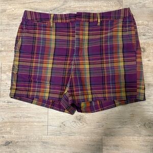 a new day Women's Plaid Shorts in Purple and Gold